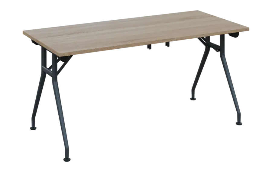 SLV 160 lak skládací jednací stůl 1600x700x750 mm, deska 25 mm, podnož černý lak, deska dub bardolin